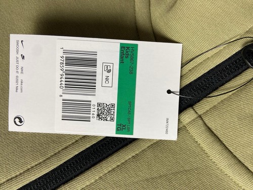 Nike Older Kids Tech Fleece Tracksuit Khaki Green Brown Size XL 13-15 Years - Picture 10 of 14