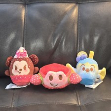 Disney Munchlings Lot of 3 Stuffed Plush Sebastian Crab Stitch Minnie Mouse HTF