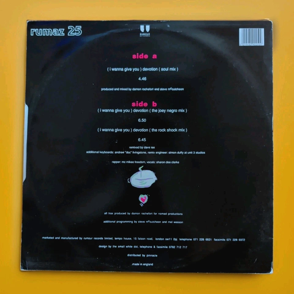 Nomad - I Wanna Give You Devotion - The Remixes - 1990 - UK Old Skool Rave, photo 2 of 5