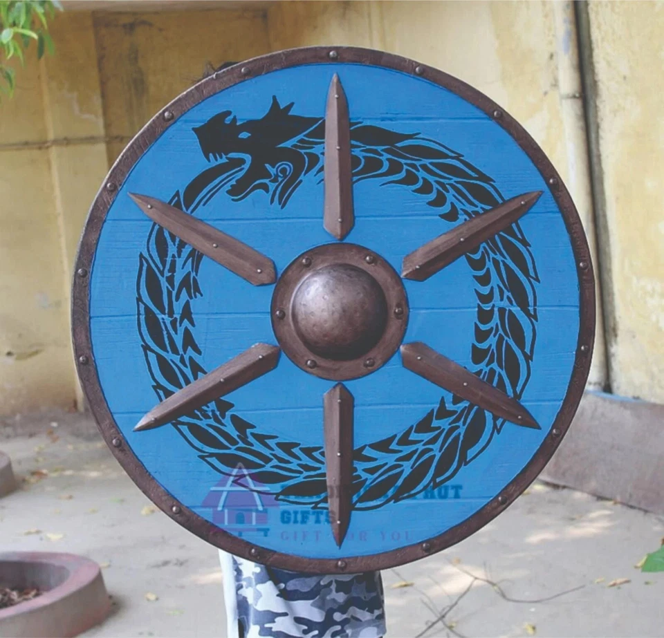 Medieval Larp Warrior Viking Round Shield Armor Templar Shield Christmas Gift - Image 3 of 4
