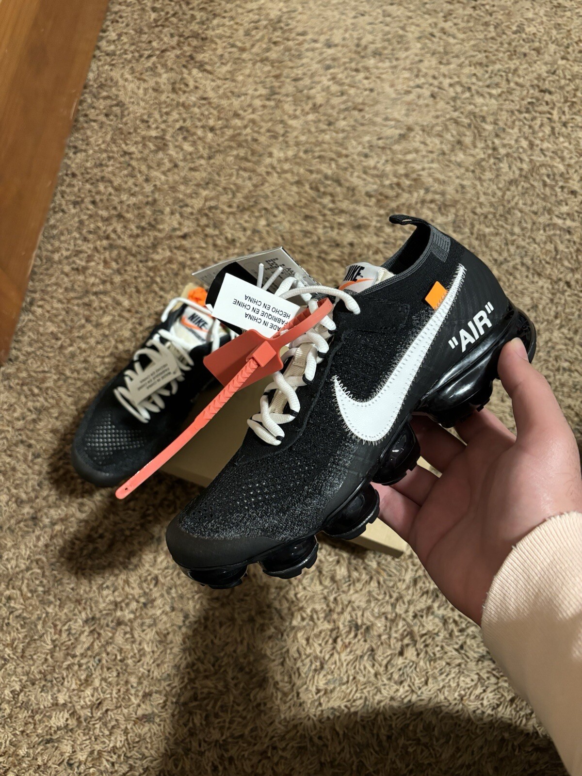 OFF WHITE X NIKE Taglia 7 Nike Air VaporMax FK x Off White The Ten Black AA3831 001 *LEGGI DESC*