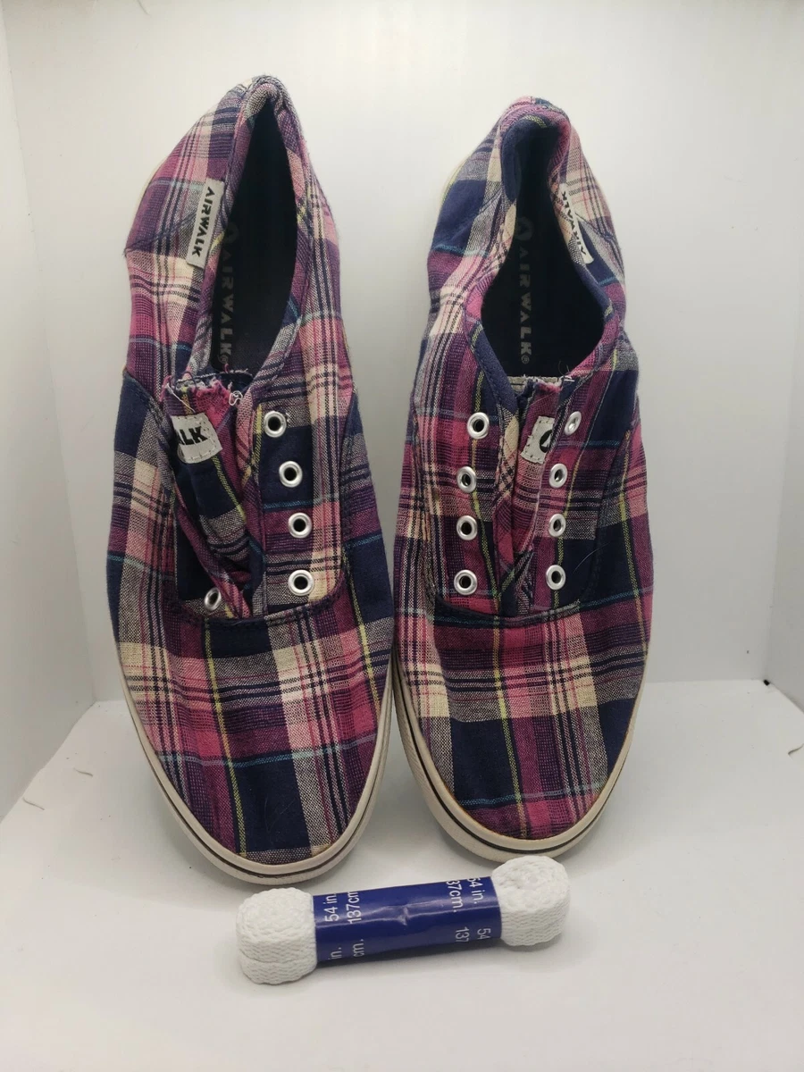 AIRWALK CANVAS RETRO SNEAKERS PLAID Mens 9 No Box Womens 10.5