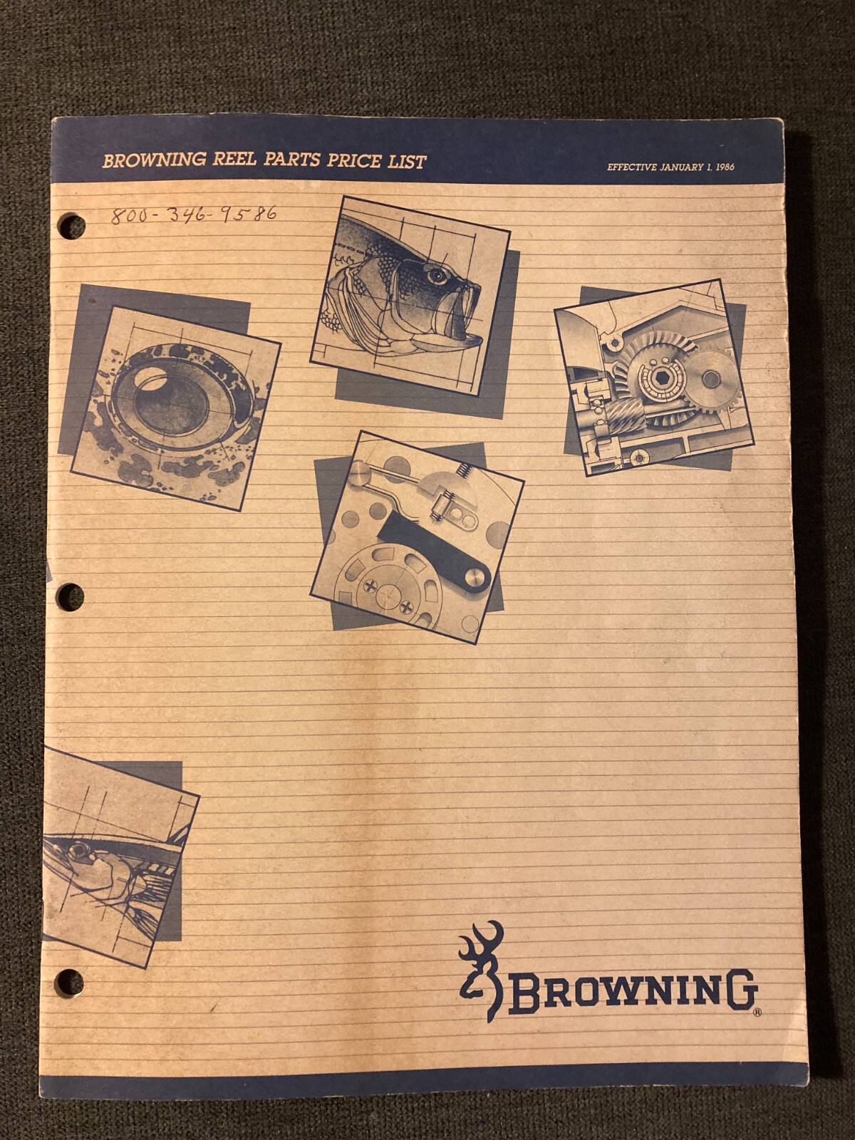 1986 Browning Fishing Reel Parts & Schematics Catalog RARE