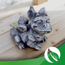 Steinguss Drache Gargoyle Gartendekoration Beton Figur Gartendeko Statue H-13cm