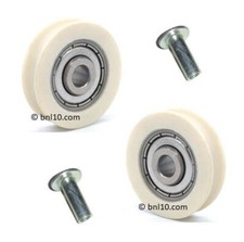 BNL10 - 2 x BNL10 UPGRADED wheels & rivets for wardrobe sliding door assembly