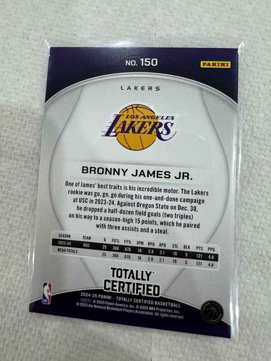 2024-25 Panini Totally Certified Bronny James Jr RC | eBay