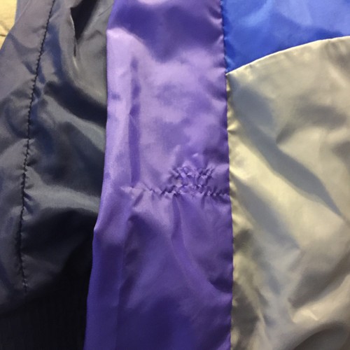VTG Slazenger Track Windbreaker Chaqueta Abrigo Full Zip Sz Large Gris púrpura azul marino - Imagen 9 de 9