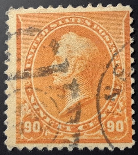 US Scott 229- 90c Perry - Sound Fresh Stamp With Great Color + Light ...