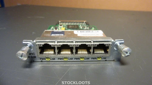 Cisco HWIC-4ESW 4 Port 10/100 Ethernet Switch Interface Card FROM CISCO 3845 V01