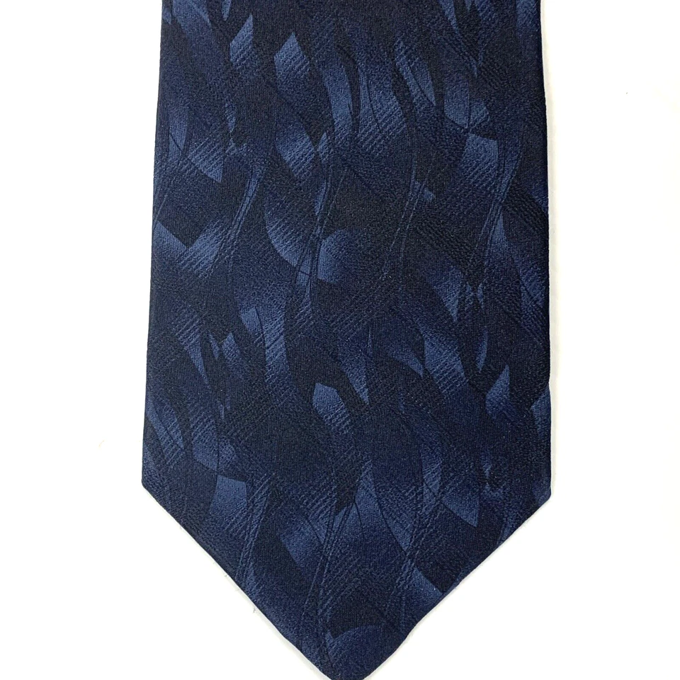 Corbata PURITAN para hombre talla 3,75" x 56,5" negra azul jacquard corbata Church Dad Foto 2 de 4