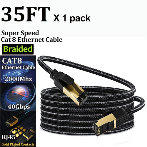 Cat 8 Braided Ethernet Cable RJ45 Super Speed 40Gbps 2000Mhz LAN Network Lot - Picture 20 of 24