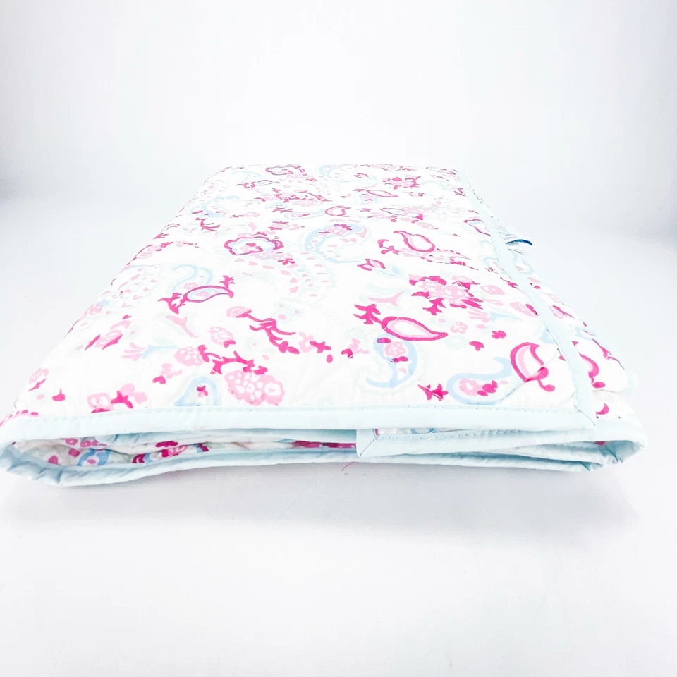 Manta de bebé Simply Shabby Chic pequeña cachemira edredón 36"x45" algodón rosa blanco Foto 2 de 4