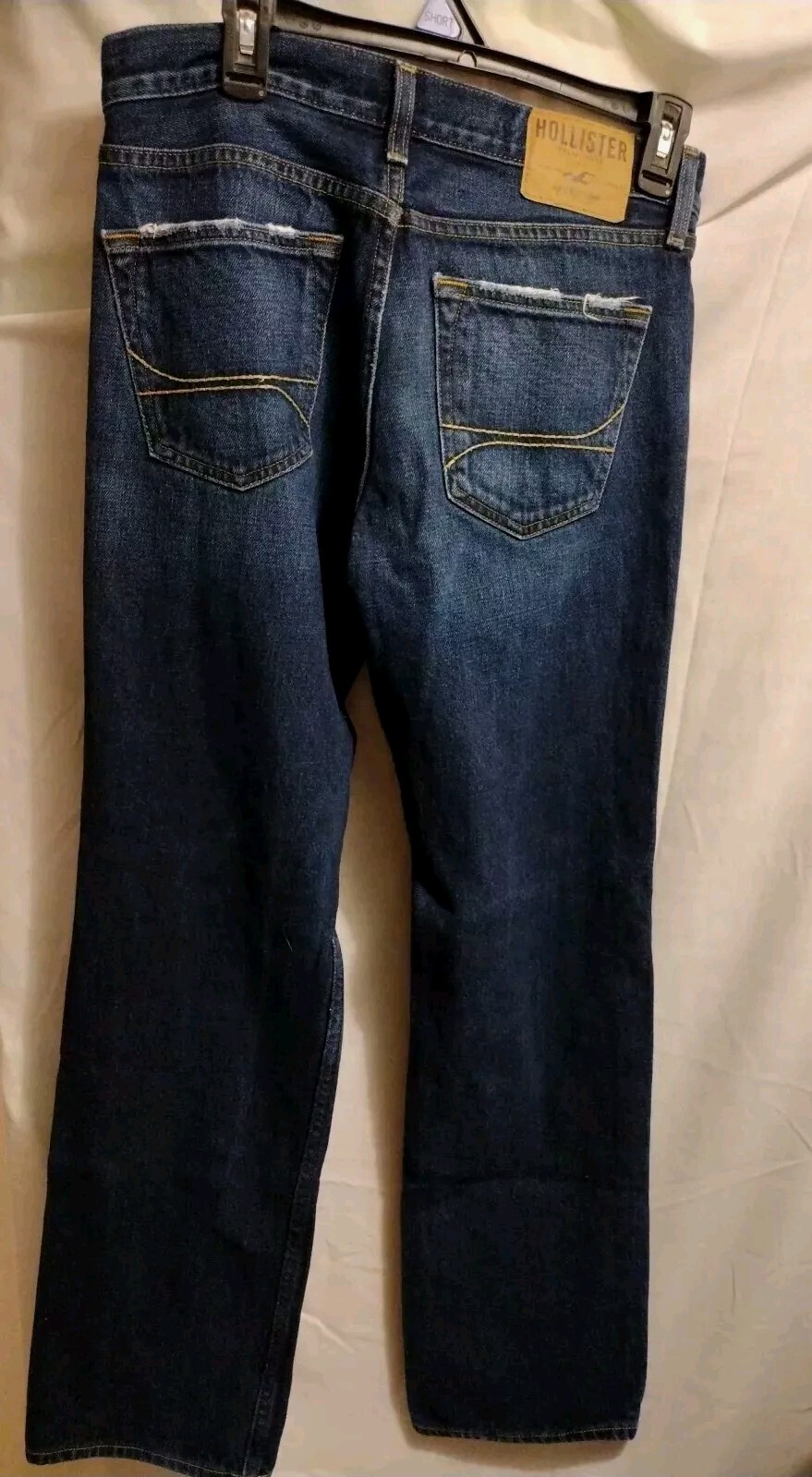 Hollister Jeans W30×L32 Blue Dark Wash Classic Straight Semi-Distressed Cotton