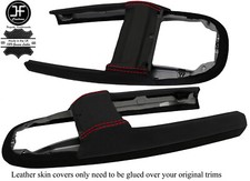 ROT NAHT HANDBUCH KONSOLE NAPPA+ SUEDE ABDECKUNG F?R PORSCHE CARRERA 911 997