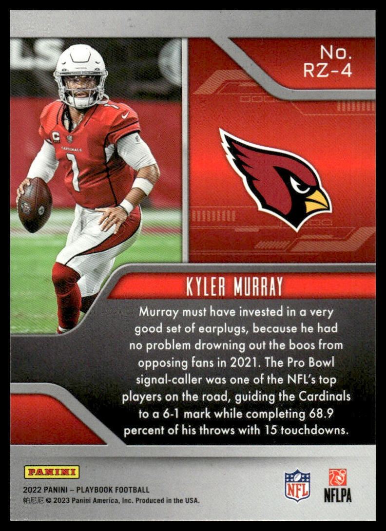 2022 Panini Playbook - Red Zone Kyler Murray #RZ-4 for sale online
