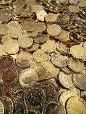 1-Pfennig echt vergoldet - Gl&uuml;ckspfennig, Goldpfennig, Geburtstagspfennig...