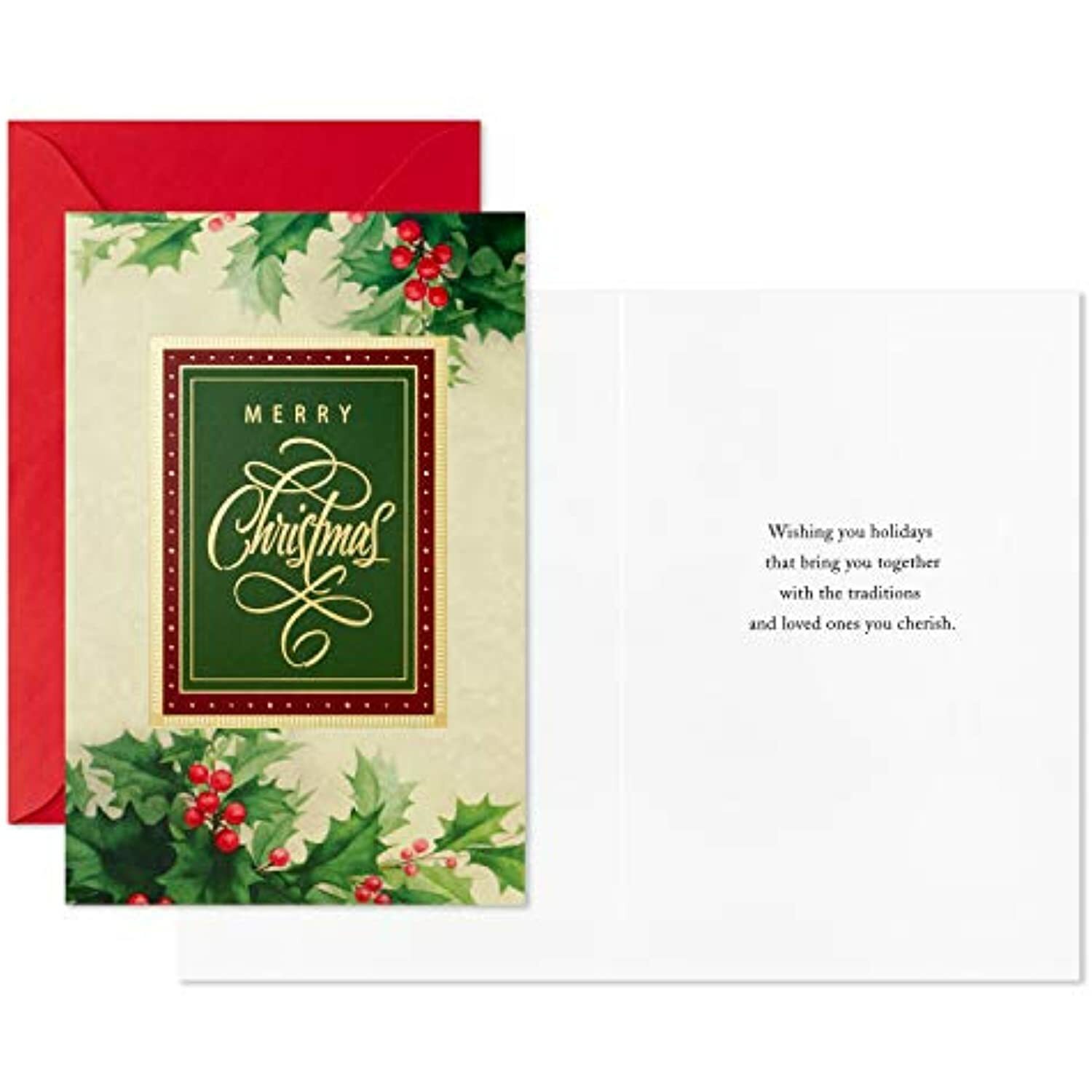 40 Christmas Cards Holiday Holly Boxed Cards with Envelopes Navidad