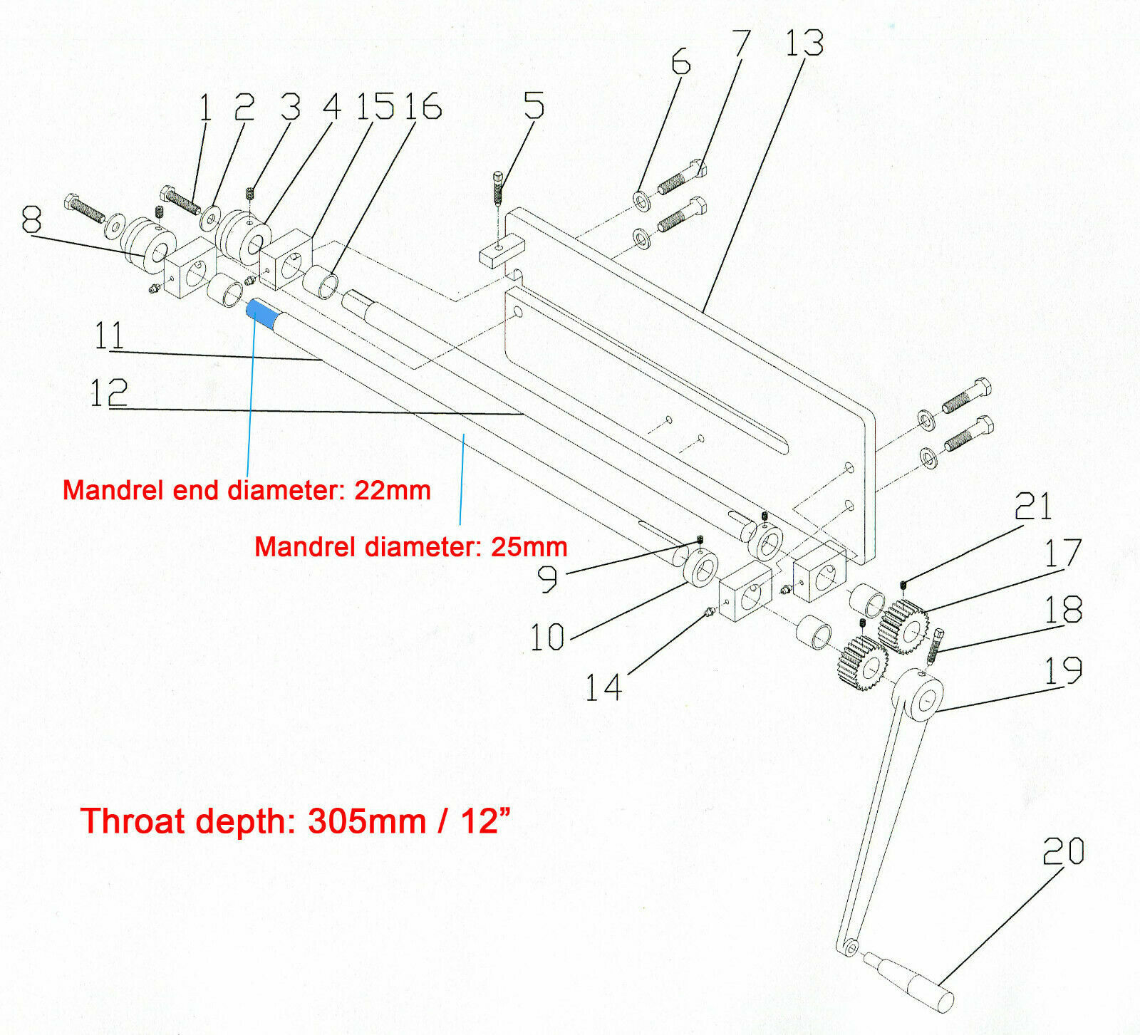 300mm Sheet Metal Fabrication Bead Roller Kit & Forming Mandrels RM12 eBay