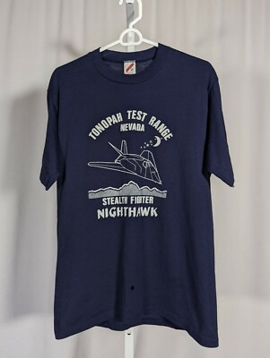 F-117 Nighthawk Tonopah Test Range Nevada Vintage 80s Shirt L USA
