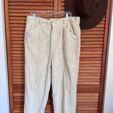 70  s american vintage corduroy cream high rise trousers