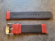 Bracelet De Montre En Cuir Véritable Rouge Grain Requin – Largeur 14mm, Neuf Sans Boîte