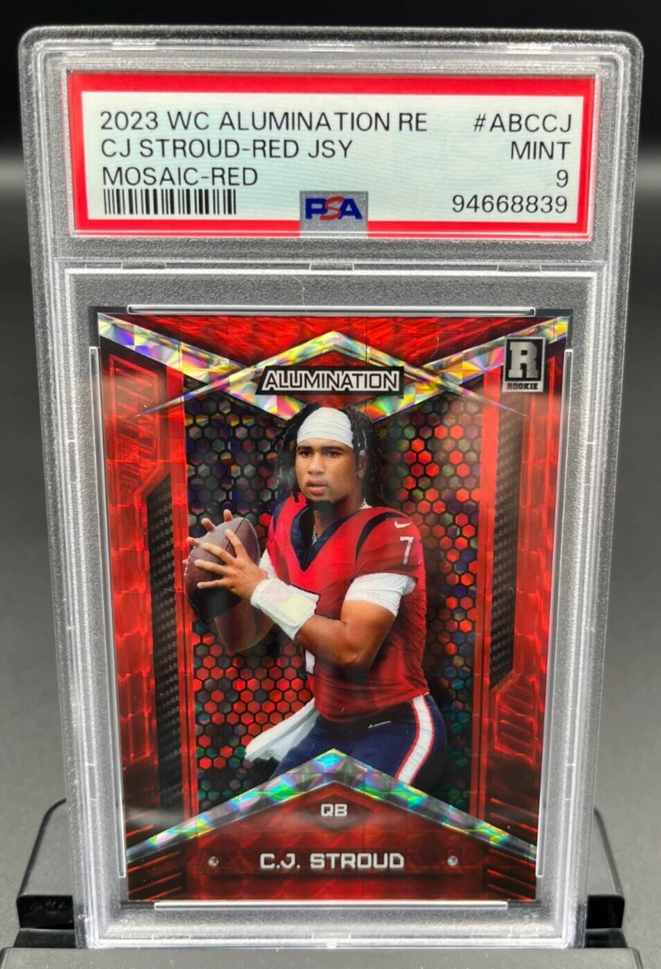 CJ Stroud Wild Card Alumination Rookie Edition #ABCCJ Red Jersey-Mosaic-Red