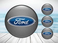 4x Center Wheel Cap Decals Silicone Ford Emblem Rims Logo Stickers
