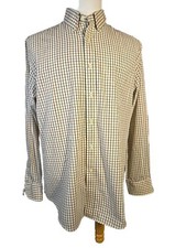 16-16 1/2" Men's Plaid Shirt. Dockers Long Sleeve Button Up Pocket Preowned