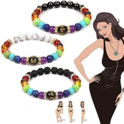 Pulsera De 7 Chakras Para Hombre Mujer Cristal Natural Curación De Ansiedad Yoga