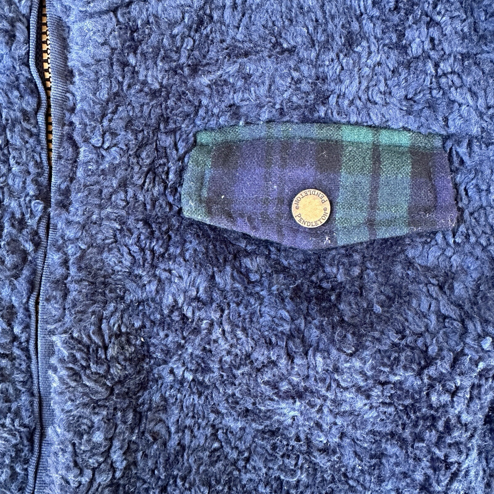 Pendleton Jacket Womens Small Blue Deep Pile Sher… - image 5