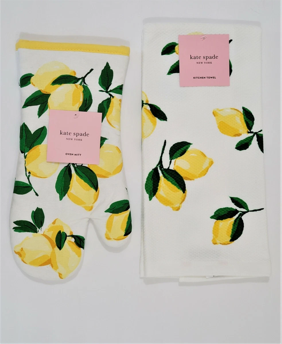 KATE SPADE NEW YORK Make Lemonade Oven Mitt + Kitchen Towel Set Multicolor  - HTF