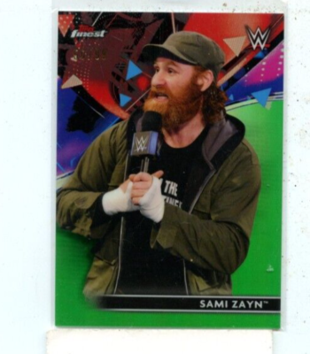 Sami Zayn 2021 Topps Finest WWE Green Refractor #D /99 | eBay