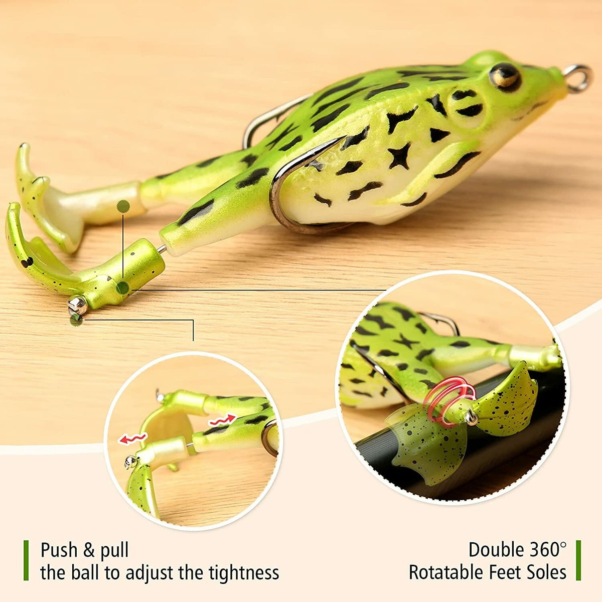 bass lure frog with paddle feet HERCULES Topwater Soft Lures Rotating – HERCULES Fishing Tackle Reaction Tackle Hollow Body Frogs — realistic swimming legs or hollow body design for explosive topwater strikes over pads Scum Frog Pro Series Topwater