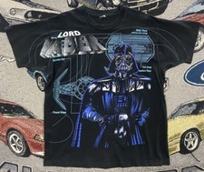 Vintage 90s Star Wars Darth Vader All Over Print T-Shirt Size XL Movie Promo