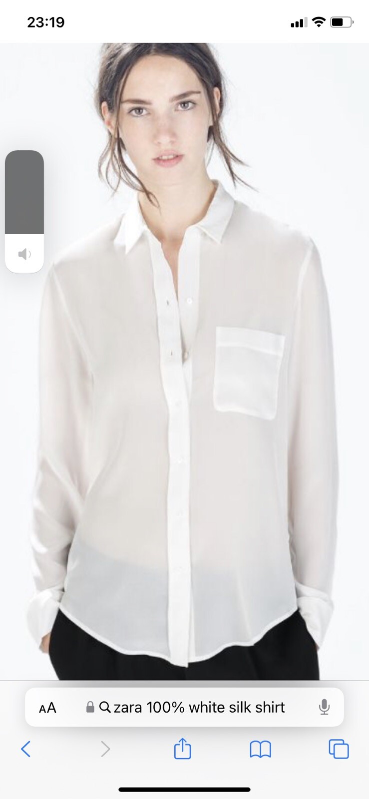 ZARA 100% SILK OFF WHITE SHIRT SIZE L BNWT | eBay