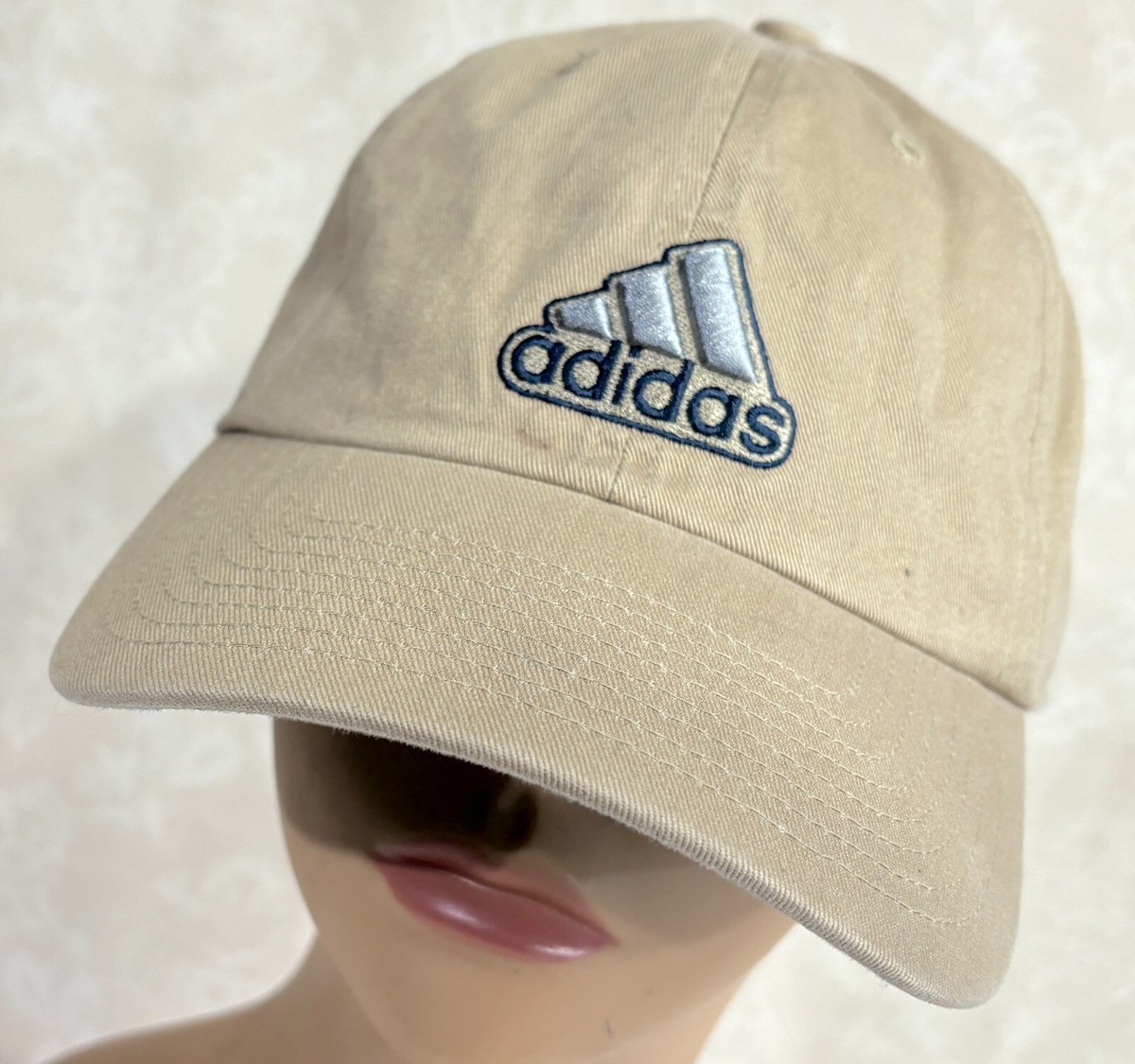 ADIDAS Three 3 Stripe Brown Tan Climalite Strapback Baseball Cap