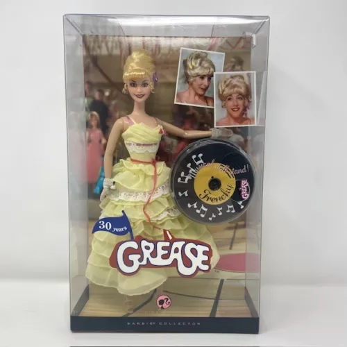 NUOVO GREASE PINK LABEL BARBIE FRENCHY DANCE OFF MUSICAL DOLL STAND 30 ANNI 2008