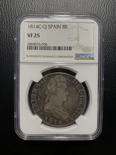 1814 C CJ 8 Reales NGC VF25 Very Fine Dollar Spain Reals Ferdinand VII