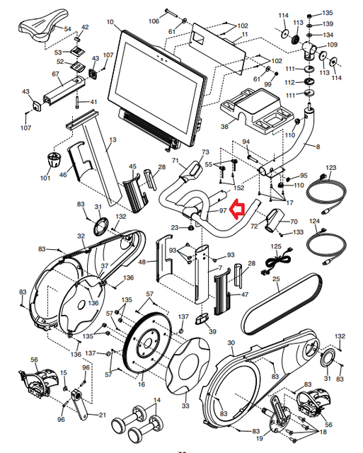 Nordictrack COMM.S22I NTEX02117NB.0 Cycle Bike Upright Handlebar