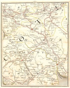 DUMFRIES/GALLOWAY.Kirkcudbrightshire Ayrshire Lanarkshire Sanquhar.CARY 1794 map