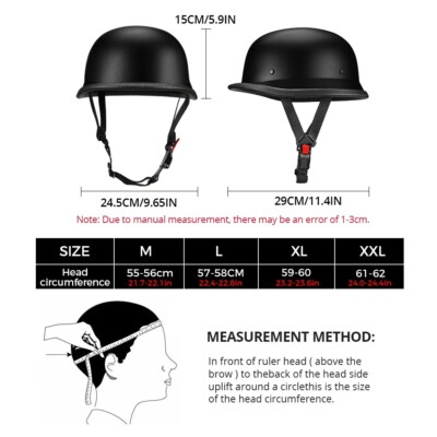 Retro Klassieke Motor Half Helm, Open Helm DOT ECE Goedgekeurd, Motor Jet Half Helm, Half Gezicht Helm Volwassen Unisex Vintage Brain Cap Helm (Color : A1, Size : M=(57-58cm