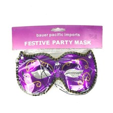 Metallic Purple Festival Party Mardi Gras Masquerade Foxy Eye Mask Glitter Bling