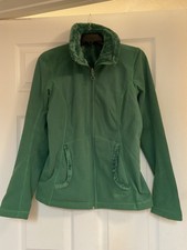 Koppen Fleece Jacket Medium Green Reversible Full Zip Collar Fluffy Soft