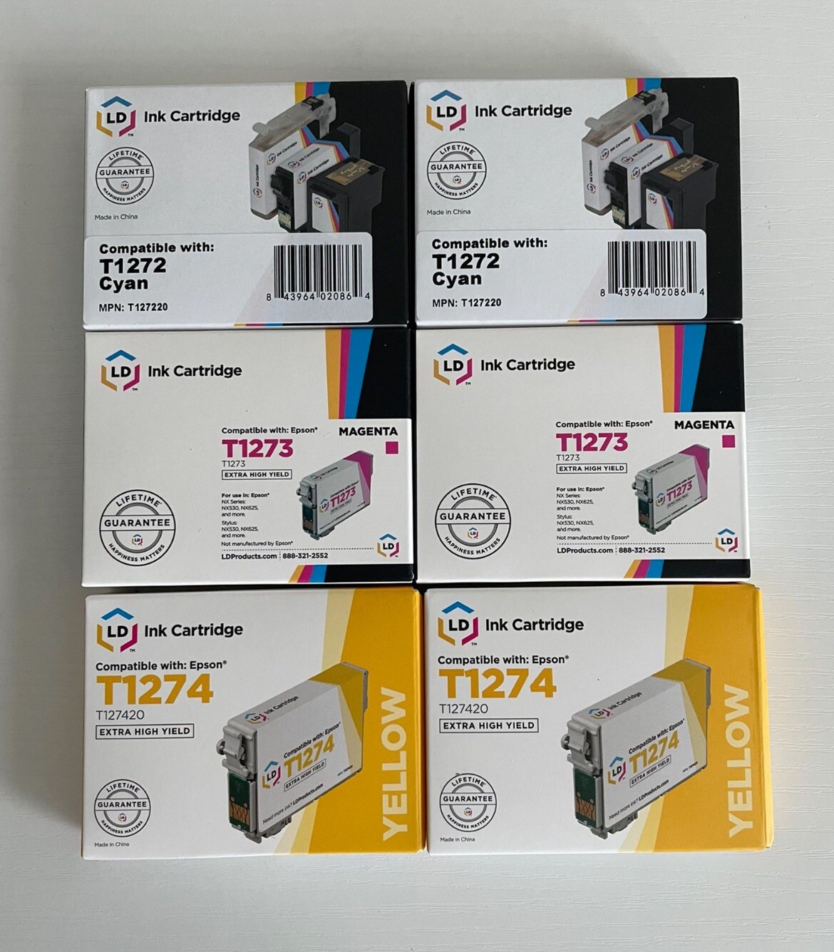 LD Ink Cartridges Replacement For T172, T173, T174 (set Of 6)-image