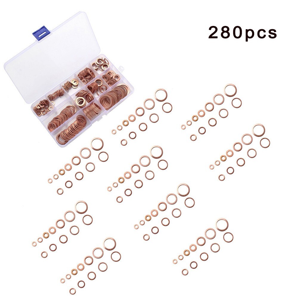 Versatile Copper Oil Plug Gasket Set Suitable for Various Applications