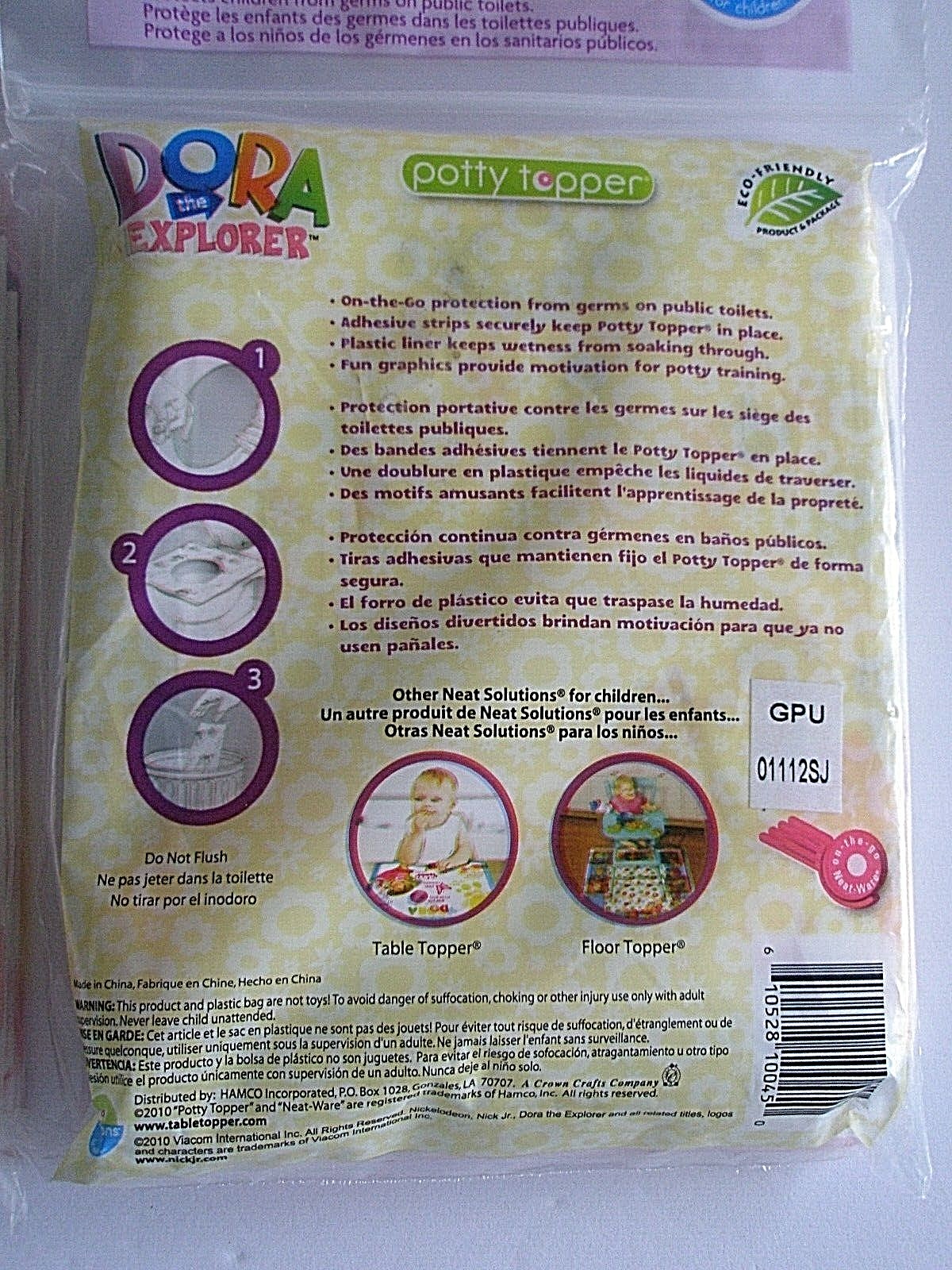 Dora the Explorer Potty Topper Disposable Neat Solutions 2 Packs 20 Total  F 