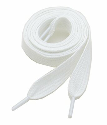 1 Paar (2 Stück) SCHNÜRSENKEL - Schwarz - WEISS - FLACH RUND 50 - 180cm  Sneaker