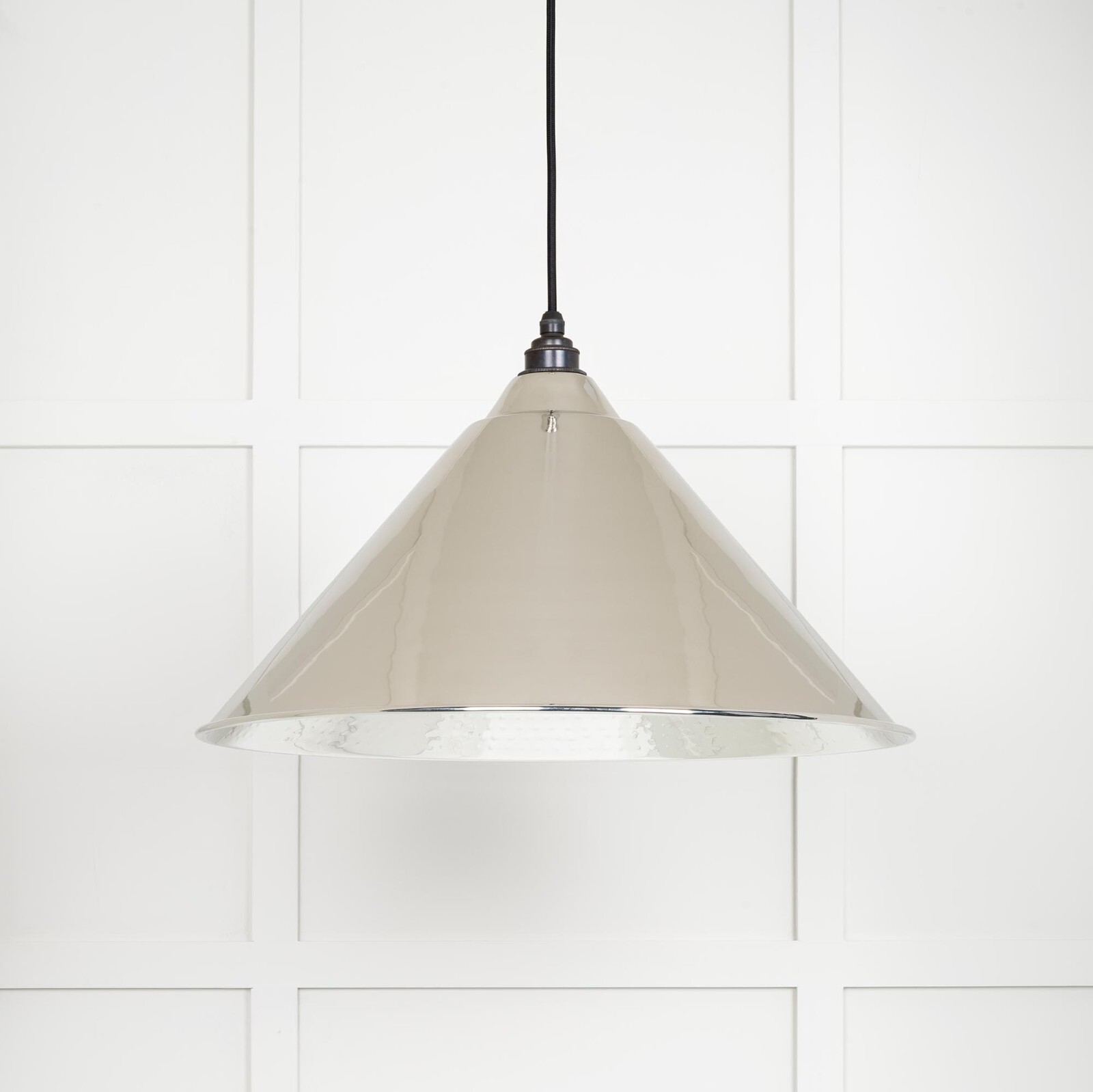 From The Anvil 45433 Hammered Nickel Hockley Pendant