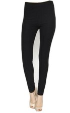 NWT Solid Black Peachskin Buttery Soft Full Length Leggings Plus Size