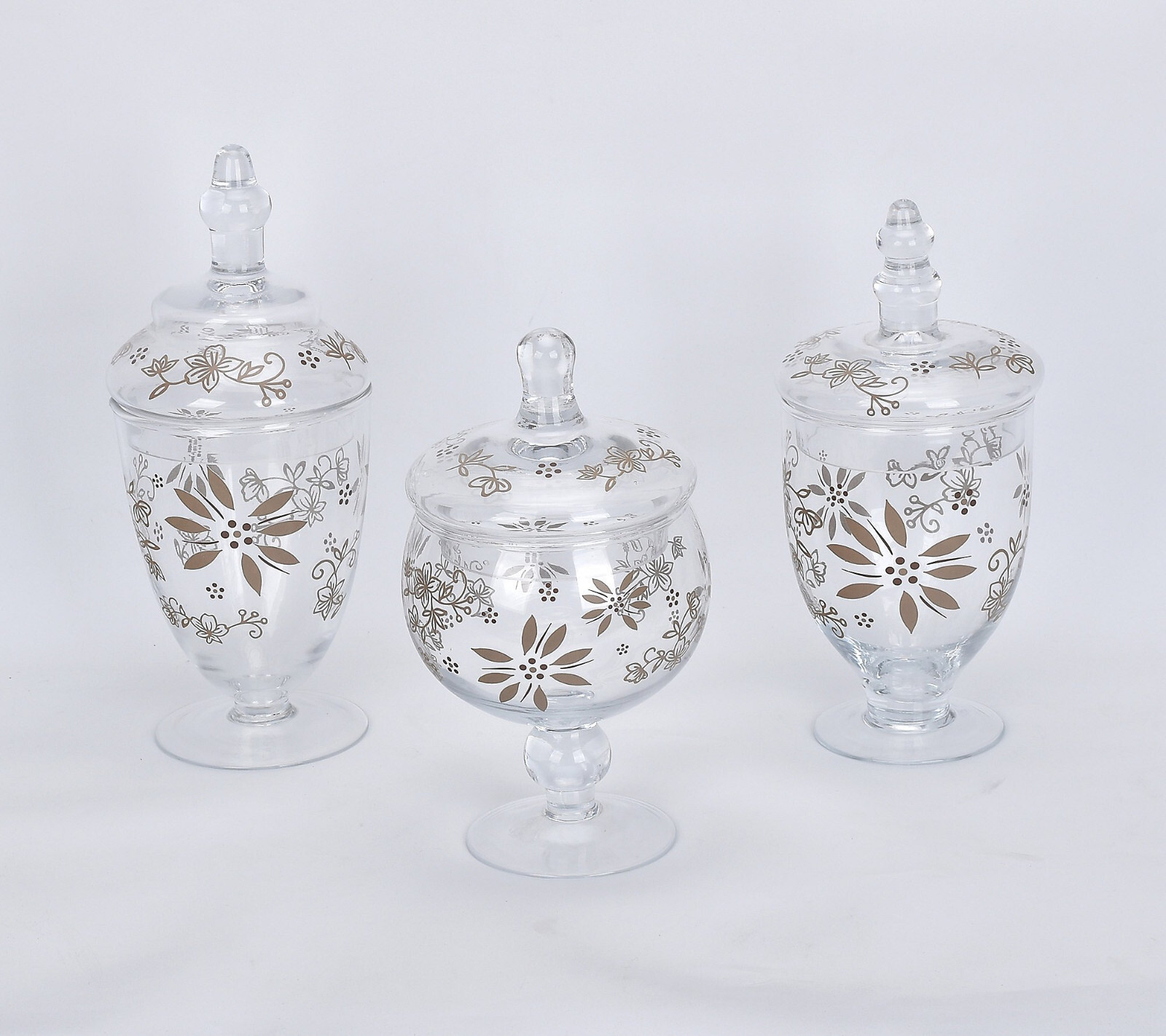 Классический набор Temptations из 3 стеклянных кухонных аптечных банок темно-серого цвета